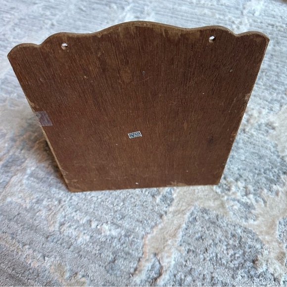 Vintage 1950s Wall Mount Spice Rack Set Wood Frame Retro Rooster Spice Jars - Picture 8 of 8